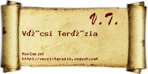 Vécsi Terézia névjegykártya